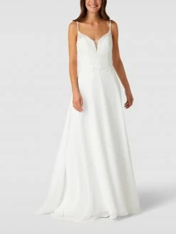 Mascara Brautkleid Mit Floralen Stickereien - Offwhite