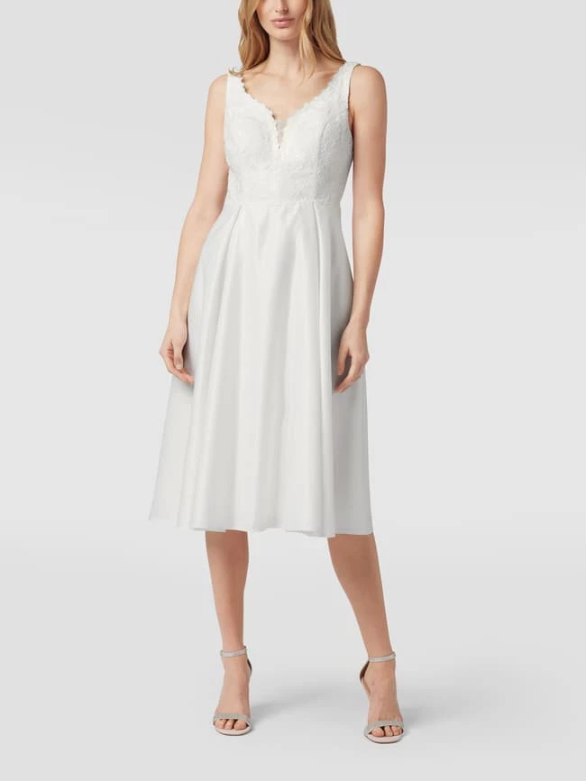 TROYDEN COLLECTION Cocktailkleid Mit Floralen Stickereien - Ecru 6 TROYDEN COLLECTION Cocktailkleid Mit Floralen Stickereien - Ecru – Bild 4