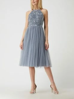 MAYA DELUXE Cocktailkleid Mit Pailletten - Rauchblau