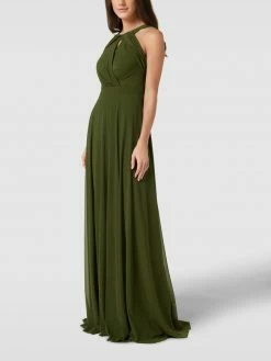 TROYDEN COLLECTION Abendkleid Mit Neckholder - Olivgrün