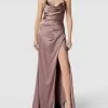 Luxuar Abendkleid Mit Wasserfall-Ausschnitt - Mauve