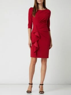 Paradi Cocktailkleid Mit Drapierung Und Volantbesatz - Rot