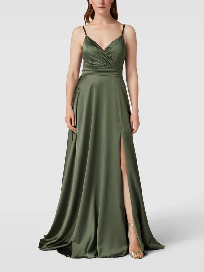 TROYDEN COLLECTION Abendkleid In Wickel-Optik - Olivgrün 3 TROYDEN COLLECTION Abendkleid In Wickel-Optik - Olivgrün