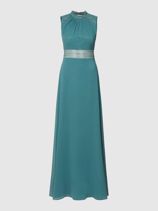 V.M. Abendkleid Mit Lochstickereien - Petrol 4 V.M. Abendkleid Mit Lochstickereien - Petrol – Bild 2