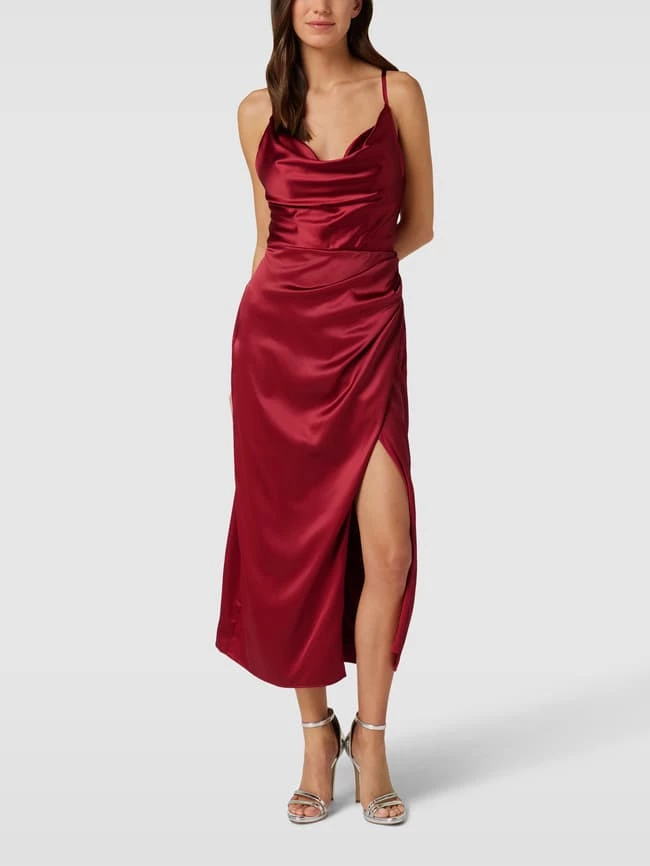 Luxuar Cocktailkleid In Wickel-Optik - Dunkelrot 3 Luxuar Cocktailkleid In Wickel-Optik - Dunkelrot