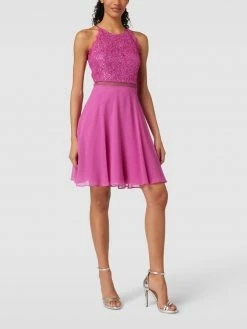 V.M. Cocktailkleid Mit Paillettenbesatz - Pink