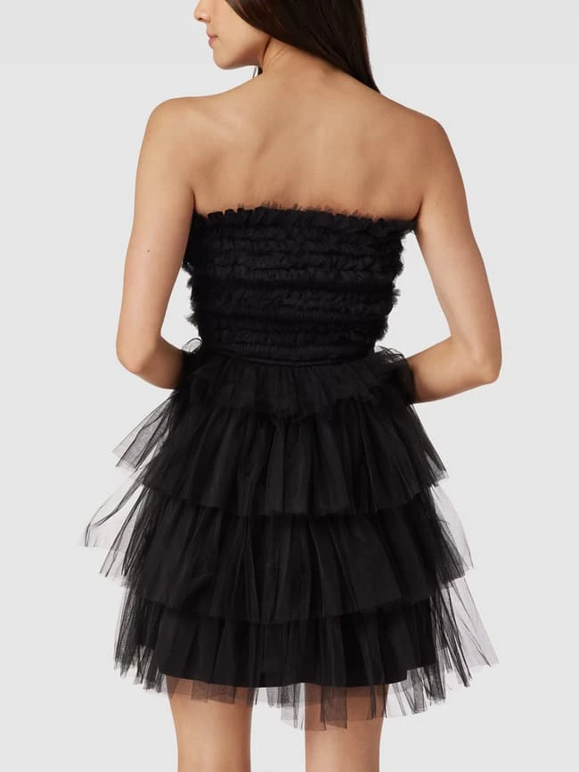 LACE & BEADS Cocktailkleid Mit Smok-Details - Schwarz 7 LACE & BEADS Cocktailkleid Mit Smok-Details - Schwarz – Bild 5