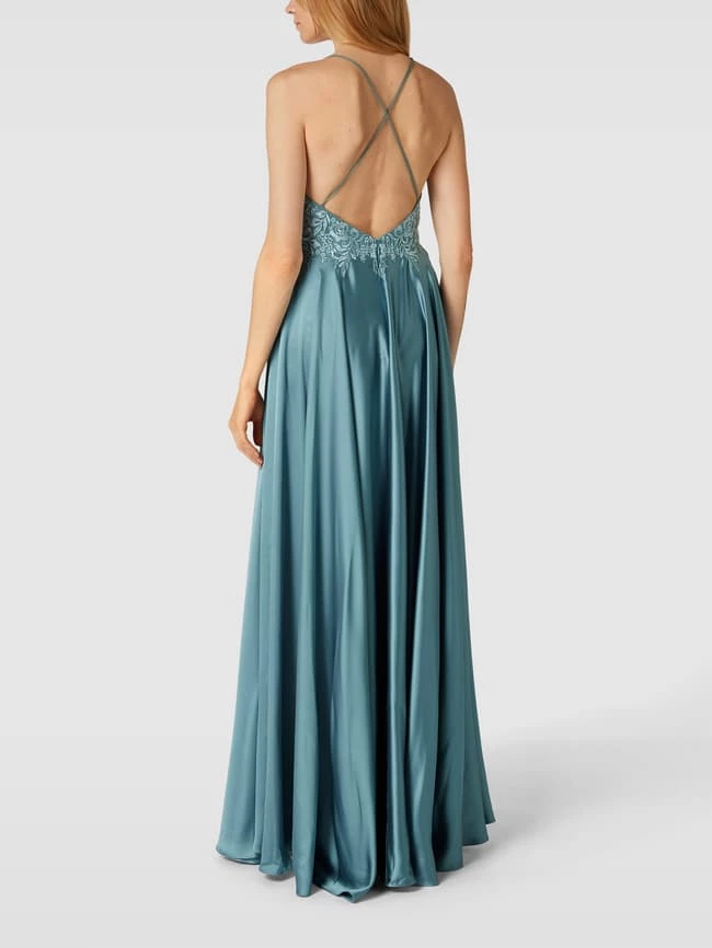 Luxuar Abendkleid Mit Zierbesatz - Aqua Blau 7 Luxuar Abendkleid Mit Zierbesatz - Aqua Blau – Bild 5