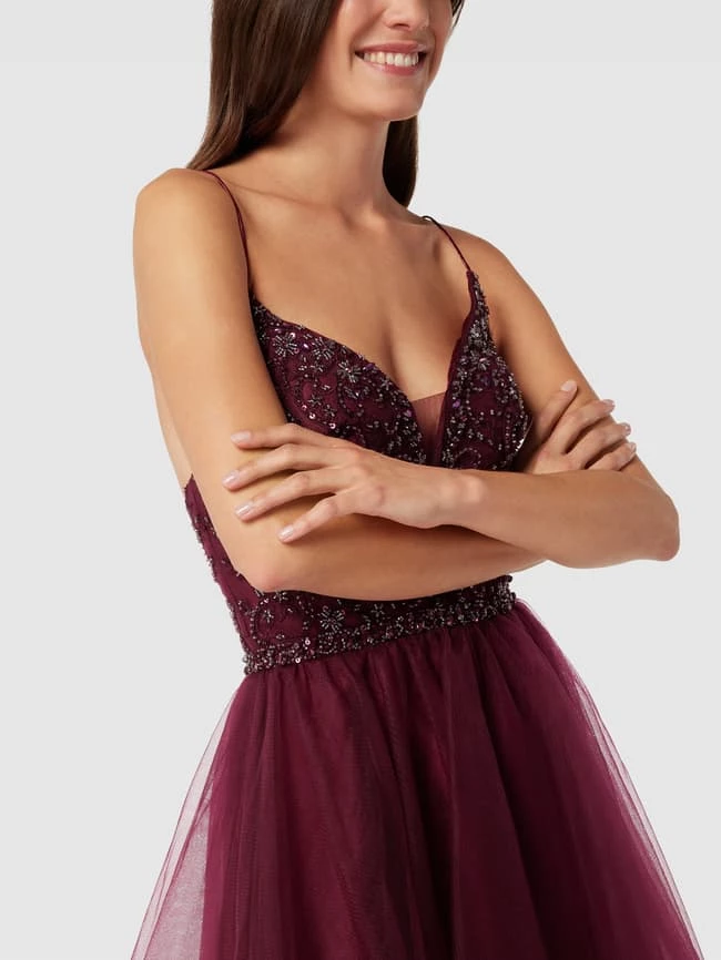 Laona Cocktailkleid In Minilänge - Dunkelrot 5 Laona Cocktailkleid In Minilänge - Dunkelrot – Bild 3