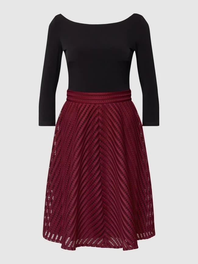 Swing Cocktailkleid In Two-Tone-Machart - Bordeaux Rot 4 Swing Cocktailkleid In Two-Tone-Machart - Bordeaux Rot – Bild 2