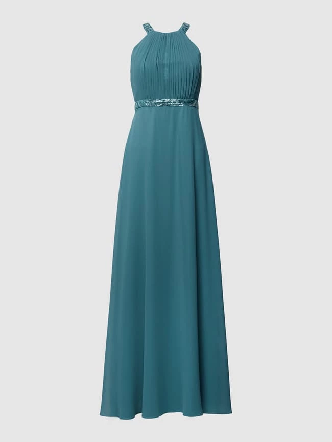 V.M. Abendkleid Mit Neckholder - Petrol 4 V.M. Abendkleid Mit Neckholder - Petrol – Bild 2