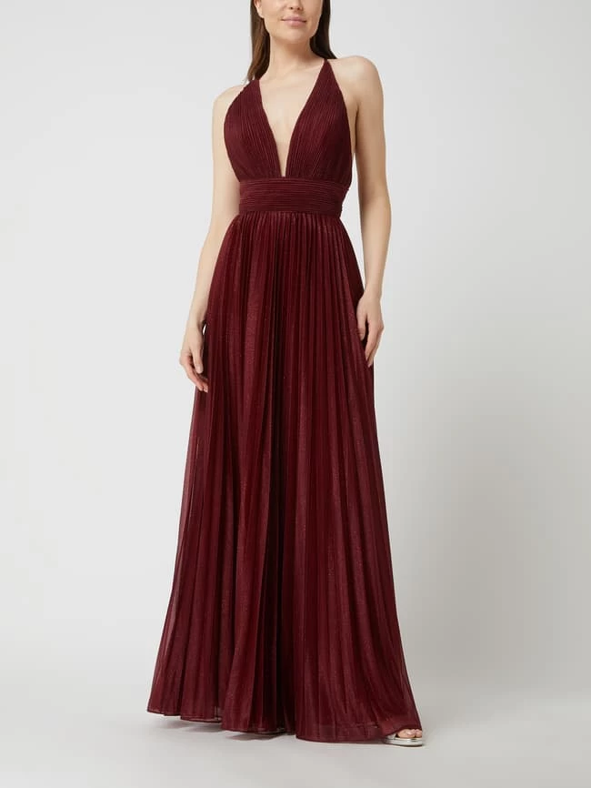 Luxuar Abendkleid Mit Glitter-Effekt - Metallic Rot 3 Luxuar Abendkleid Mit Glitter-Effekt - Metallic Rot