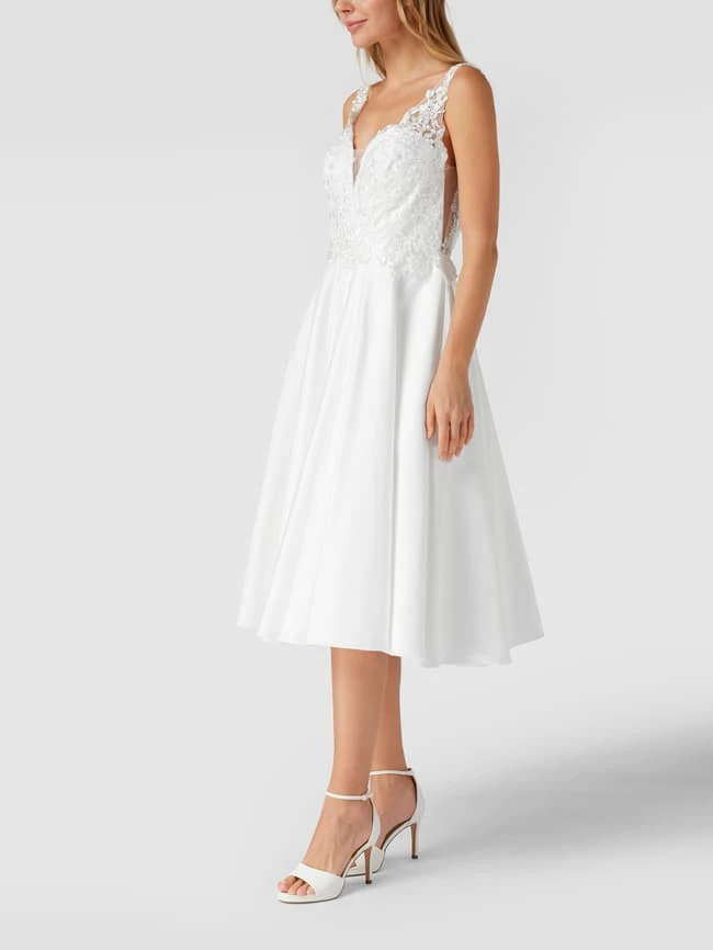 Mascara Cocktailkleid Mit Floralen Stickereien - Offwhite 3 Mascara Cocktailkleid Mit Floralen Stickereien - Offwhite