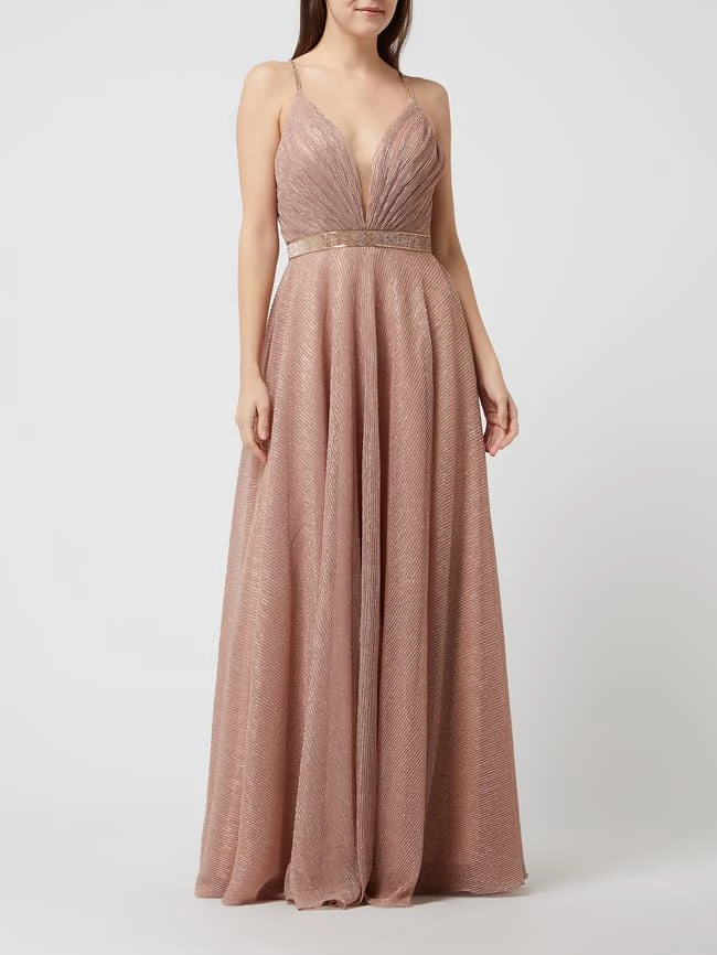 Luxuar Abendkleid Mit Plisseefalten - Rosé 3 Luxuar Abendkleid Mit Plisseefalten - Rosé