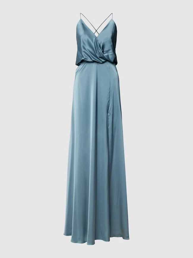 Unique Abendkleid Mit Gehschlitz - Bleu 4 Unique Abendkleid Mit Gehschlitz - Bleu – Bild 2