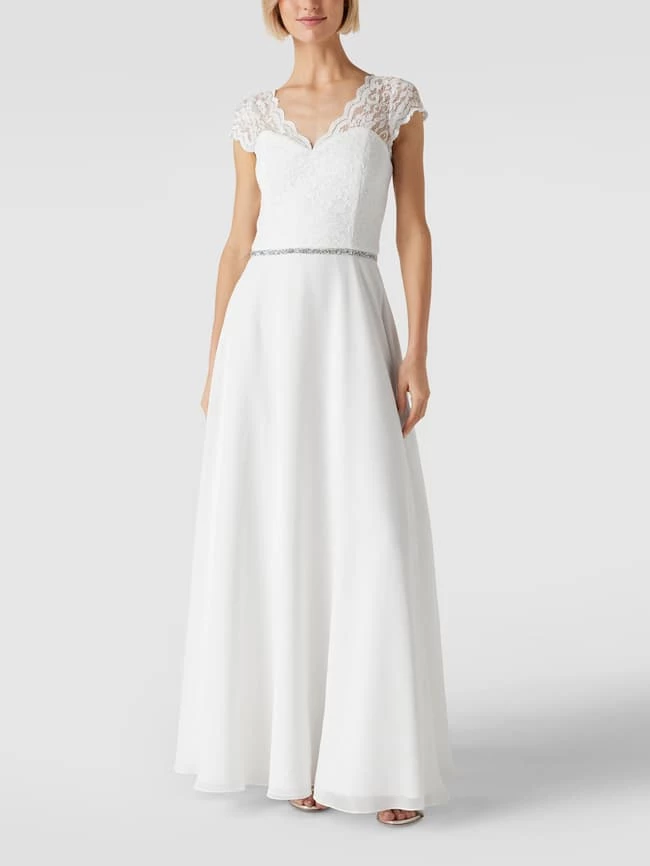 Swing Brautkleid Mit Floraler Spitze Und Ziersteinbesatz - Offwhite 6 Swing Brautkleid Mit Floraler Spitze Und Ziersteinbesatz - Offwhite – Bild 4