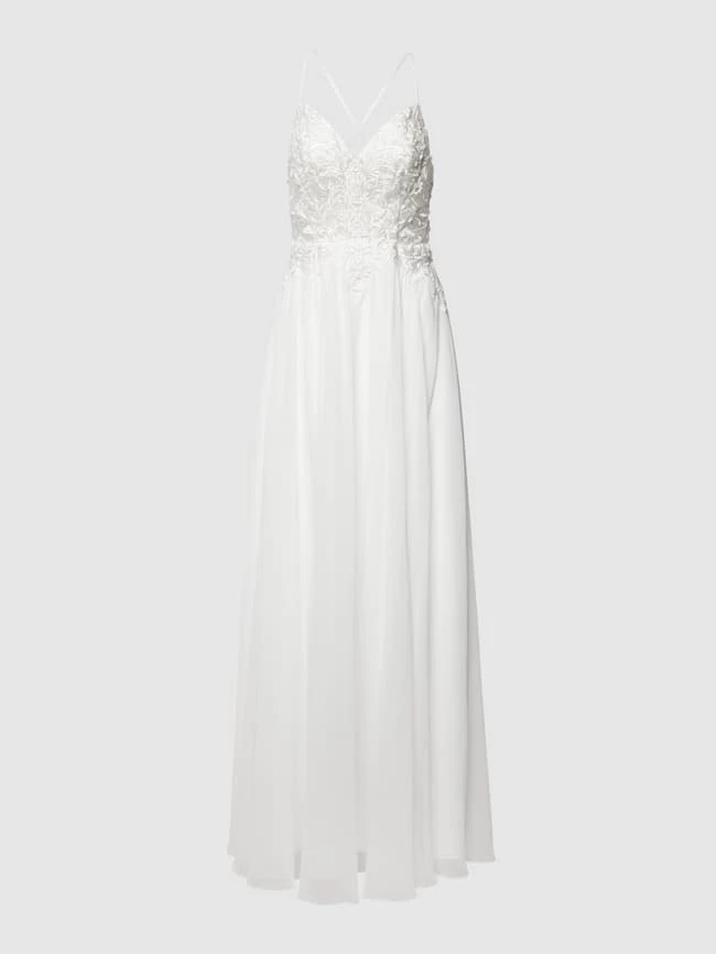 Unique Brautkleid Mit Floralen Stickereien - Weiß 4 Unique Brautkleid Mit Floralen Stickereien - Weiß – Bild 2
