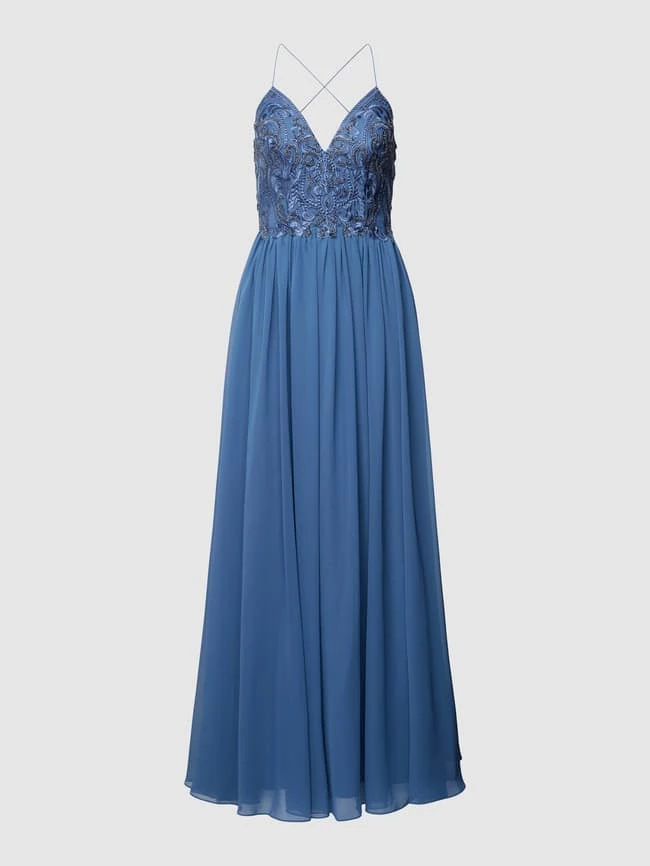 Laona Abendkleid Mit Paisley-Dessin - Blau 4 Laona Abendkleid Mit Paisley-Dessin - Blau – Bild 2