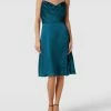 Luxuar Cocktailkleid Mit Wasserfall-Ausschnitt - Petrol