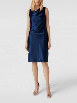 Paradi Cocktailkleid Mit Wasserfall-Ausschnitt - Dunkelblau