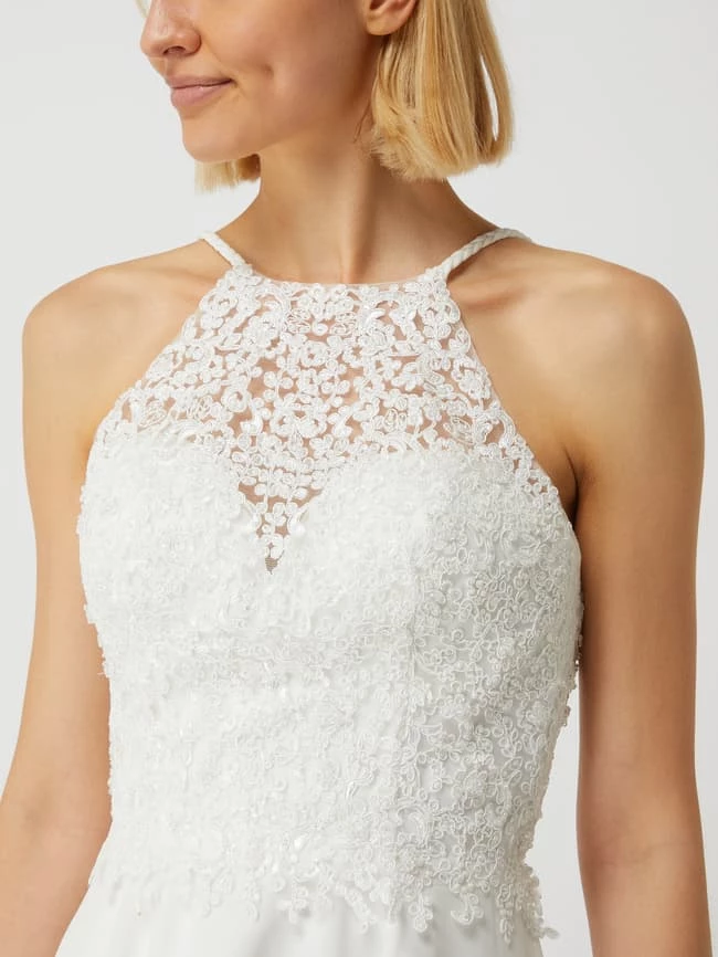 Luxuar Brautkleid Aus Spitze Und Chiffon - Offwhite 5 Luxuar Brautkleid Aus Spitze Und Chiffon - Offwhite – Bild 3