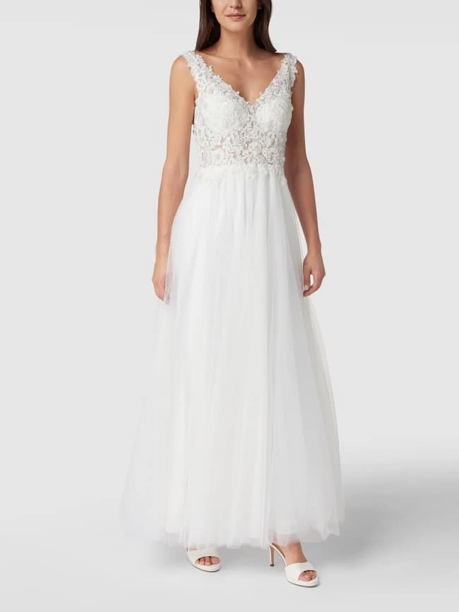 Mascara Brautkleid Mit Ziersteinen Und Floraler Spitze - Offwhite 3 Mascara Brautkleid Mit Ziersteinen Und Floraler Spitze - Offwhite