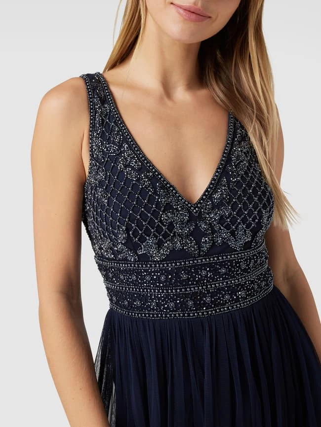 LACE & BEADS Abendkleid Mit Ziersteinen - Dunkelblau 5 LACE & BEADS Abendkleid Mit Ziersteinen - Dunkelblau – Bild 3