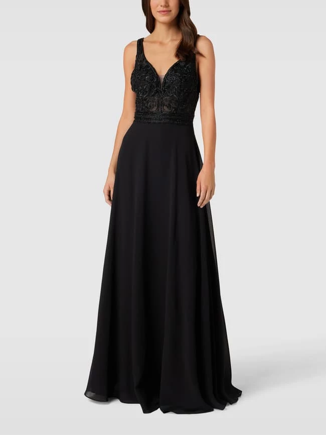 Luxuar Abendkleid Mit Ziersteinbesatz - Schwarz 3 Luxuar Abendkleid Mit Ziersteinbesatz - Schwarz
