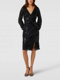 Adrianna Papell Cocktail-Kleid Mit Paillettenbesatz - Schwarz