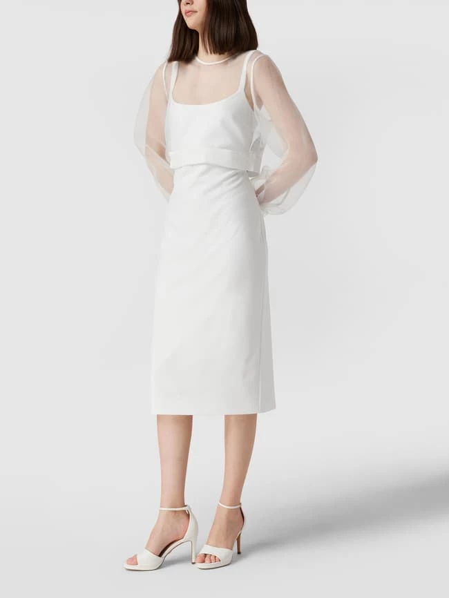 V.M. Cocktailkleid Mit Transparentem Oberteil - Offwhite 3 V.M. Cocktailkleid Mit Transparentem Oberteil - Offwhite