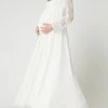 Luxuar Umstandsbrautkleid Aus Spitze Und Chiffon - Offwhite