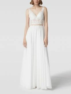 Mascara Brautkleid Mit Floraler Stickerei - Offwhite