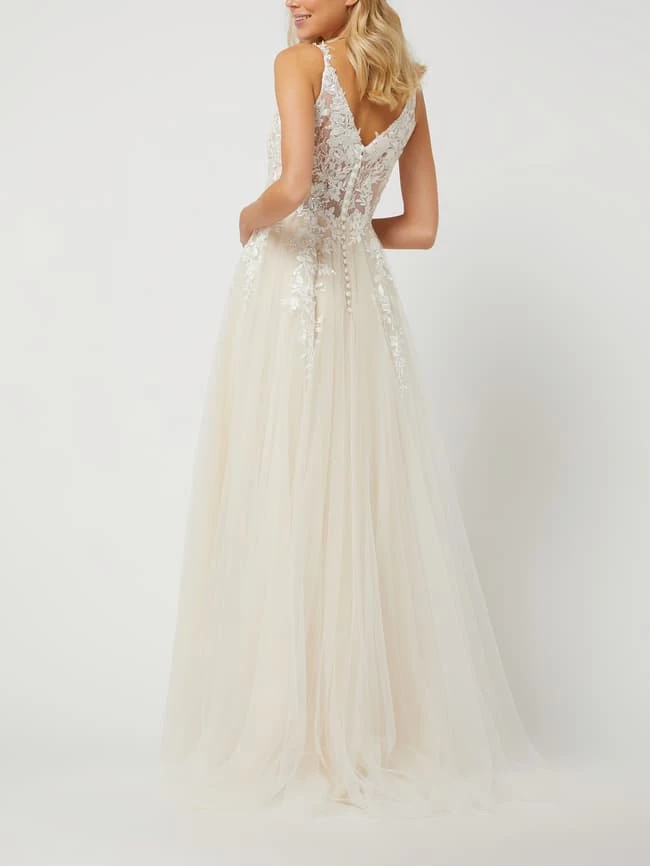 Luxuar Brautkleid Aus Tüll Mit Pailletten - Offwhite 9 Luxuar Brautkleid Aus Tüll Mit Pailletten - Offwhite – Bild 7