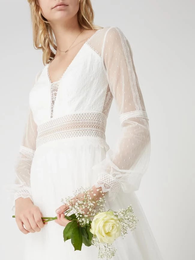 Luxuar Brautkleid Mit Häkelspitze - Offwhite 6 Luxuar Brautkleid Mit Häkelspitze - Offwhite – Bild 4