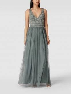 LACE & BEADS Abendkleid Mit Ziersteinen - Dunkelgrau