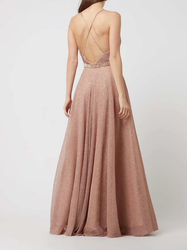 Luxuar Abendkleid Mit Plisseefalten - Rosé 6 Luxuar Abendkleid Mit Plisseefalten - Rosé – Bild 4
