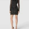 LACE & BEADS Cocktailkleid Mit Zierbesatz - Schwarz