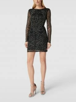LACE & BEADS Cocktailkleid Mit Zierbesatz - Schwarz