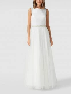 Mascara Abendkleid Mit Zierbesatz - Weiß