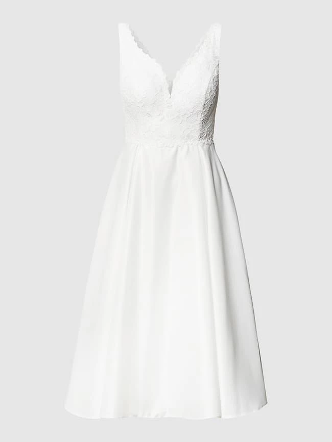 TROYDEN COLLECTION Cocktailkleid Mit Floralen Stickereien - Ecru 4 TROYDEN COLLECTION Cocktailkleid Mit Floralen Stickereien - Ecru – Bild 2