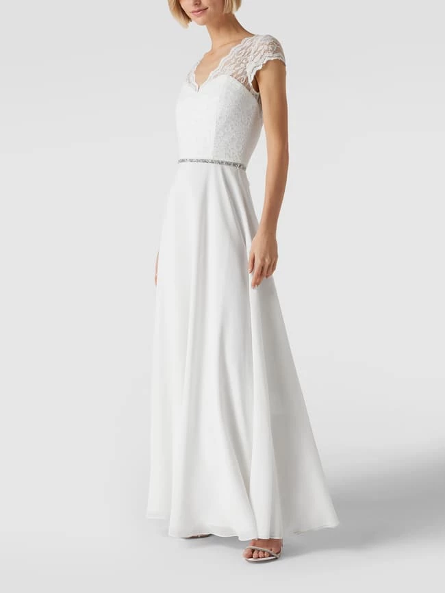 Swing Brautkleid Mit Floraler Spitze Und Ziersteinbesatz - Offwhite 3 Swing Brautkleid Mit Floraler Spitze Und Ziersteinbesatz - Offwhite