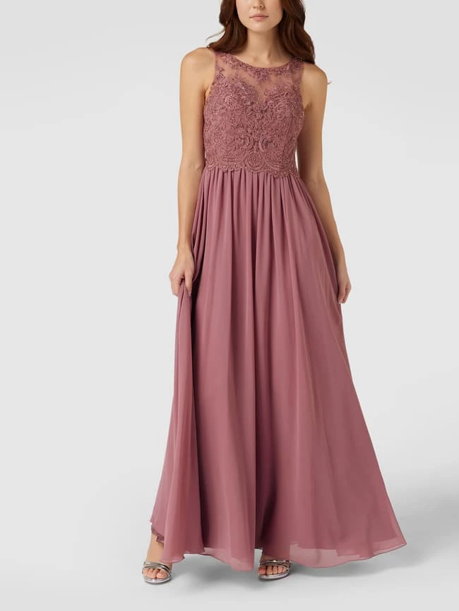 Laona Abendkleid Mit Ziersteinen Und Floralen Stickereien - Altrosa 3 Laona Abendkleid Mit Ziersteinen Und Floralen Stickereien - Altrosa