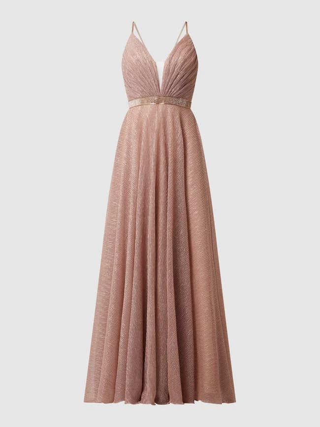 Luxuar Abendkleid Mit Plisseefalten - Rosé 4 Luxuar Abendkleid Mit Plisseefalten - Rosé – Bild 2